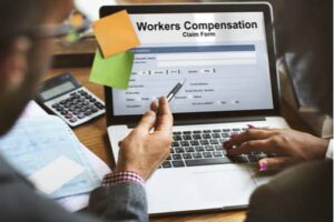workers compensation claim form on a computer