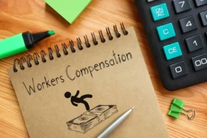 Workers Compensation Settlement in Florida Concept, Drawing of Injured Worker With Money