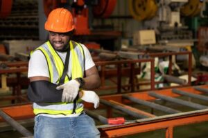 Worker With Arm Sling
