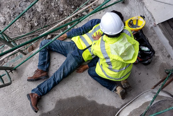 Injured construction side worker