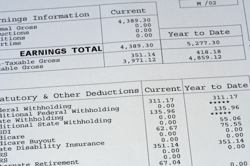 Close-up Of Paystub - Second Job